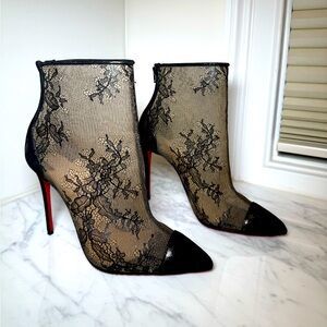 Brand new Christian Louboutin lace booties